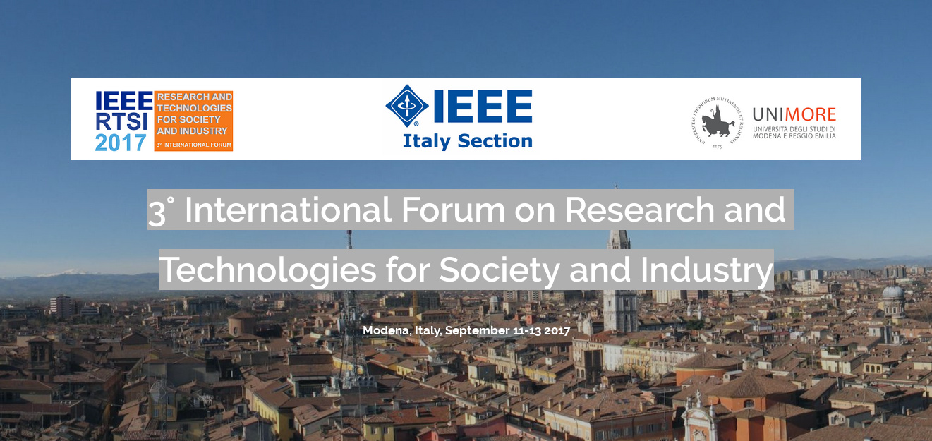 IEEE RTSI 2017, Modena, Italy, September 11-13 2017